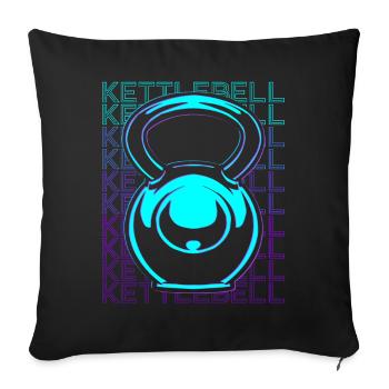 Kettlebell Lifting Workout Gym Retro - Housse de coussin décorative 45 x 45 cm - noir - Devant