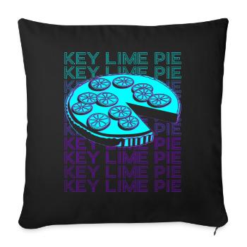 Tarte au citron vert Florida Dessert Rétro - Housse de coussin décorative 45 x 45 cm - noir - Devant
