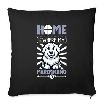 Home - Maremma Abruzzo Shepherd Dog - Sofa pillowcase 17,3'' x 17,3'' (45 x 45 cm) - black - Front