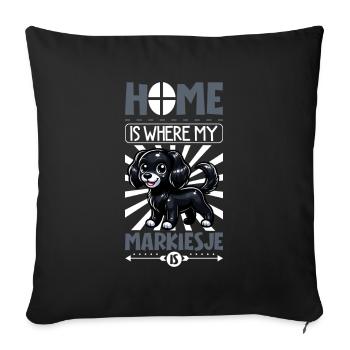Page d’accueil - Markiesje - Housse de coussin décorative 45 x 45 cm - noir - Devant