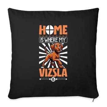 Home - Magyar Vizsla - Sofa pillowcase 17,3'' x 17,3'' (45 x 45 cm) - black - Front