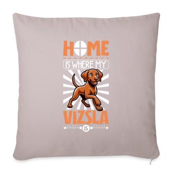 Zuhause - Magyar Vizsla - Sofakissenbezug 45 x 45 cm - helles Taupe - Vorne