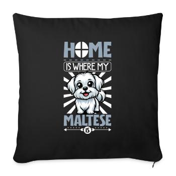 Home - Malteser - Sofa pillowcase 17,3'' x 17,3'' (45 x 45 cm) - black - Front