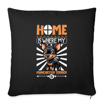 Home - Manchester Terrier - Sofa pillowcase 17,3'' x 17,3'' (45 x 45 cm) - black - Front