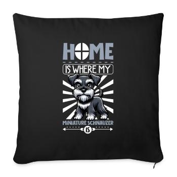 Accueil - Museau miniature - Housse de coussin décorative 45 x 45 cm - noir - Devant