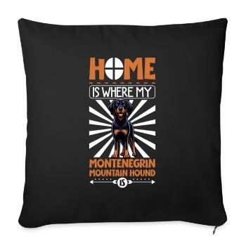 Home - Montenegrin Mountain Hound - Sofa pillowcase 17,3'' x 17,3'' (45 x 45 cm) - black - Front