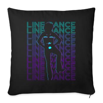 Line Dance Line Dancing Line Dancer Retro - Sofakissenbezug 45 x 45 cm - Schwarz - Vorne