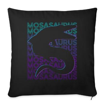Mosasaurus Dinosaure Rétro - Housse de coussin décorative 45 x 45 cm - noir - Devant