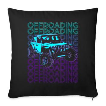 Offroading Off Road Dirt Race ATV Quad Retro - Sofa pillowcase 17,3'' x 17,3'' (45 x 45 cm) - black - Front