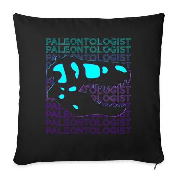Paléontologue Paléontologie Fossile Rétro - Housse de coussin décorative 45 x 45 cm - noir - Devant