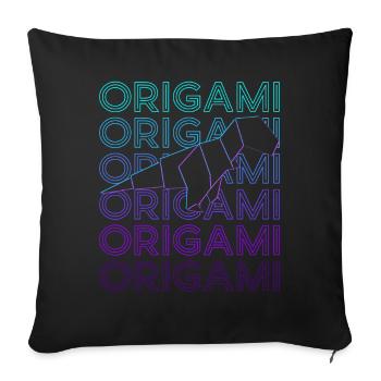 Origami Paper Crane Japanese Culture Retro - Sofa pillowcase 17,3'' x 17,3'' (45 x 45 cm) - black - Front
