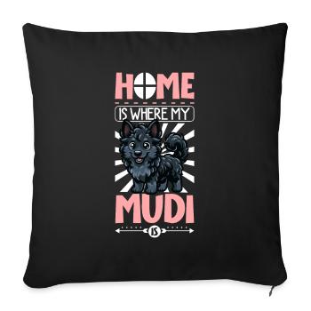 Accueil - Mudi - Housse de coussin décorative 45 x 45 cm - noir - Devant