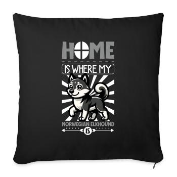 Home - Norwegian Elkhound - Sofa pillowcase 17,3'' x 17,3'' (45 x 45 cm) - black - Front