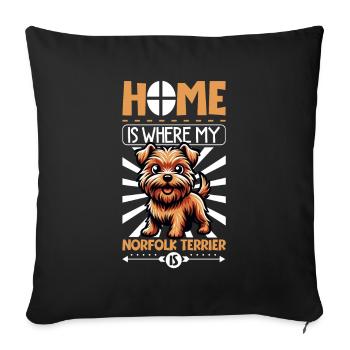 Home - Norfolk Terrier - Sofa pillowcase 17,3'' x 17,3'' (45 x 45 cm) - black - Front