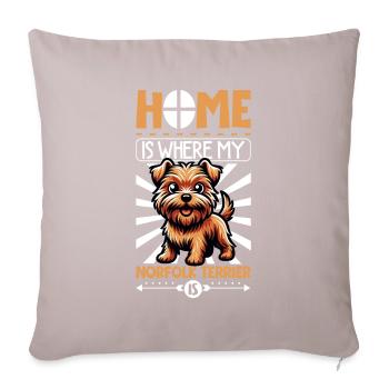 Home - Norfolk Terrier - Sofa pillowcase 17,3'' x 17,3'' (45 x 45 cm) - light taupe - Front