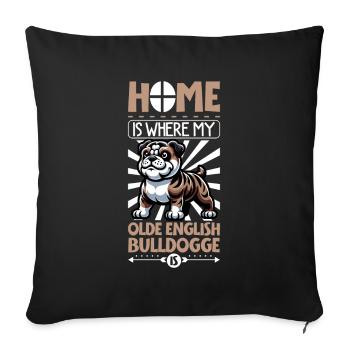 Home - Olde English Bulldog - Sofa pillowcase 17,3'' x 17,3'' (45 x 45 cm) - black - Front