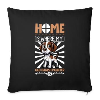 Accueil - Vieux chien d’arrêt danois - Housse de coussin décorative 45 x 45 cm - noir - Devant