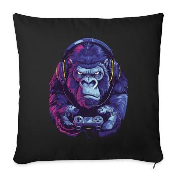 Gorilla Video Game - Sofa pillowcase 17,3'' x 17,3'' (45 x 45 cm) - black - Front