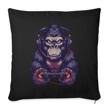 Gorilla Video Game - Sofa pillowcase 17,3'' x 17,3'' (45 x 45 cm) - black - Front