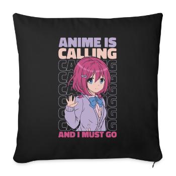 Anime Manga Anime Fille - Housse de coussin décorative 45 x 45 cm - noir - Devant