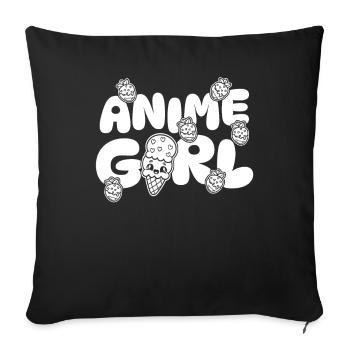 Anime Manga Anime Fille - Housse de coussin décorative 45 x 45 cm - noir - Devant