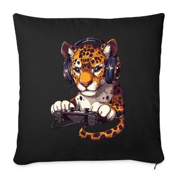 Jaguar Video Game - Sofa pillowcase 17,3'' x 17,3'' (45 x 45 cm) - black - Front