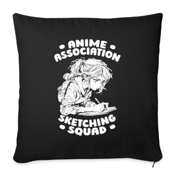 Anime Manga Anime Fille - Housse de coussin décorative 45 x 45 cm - noir - Devant
