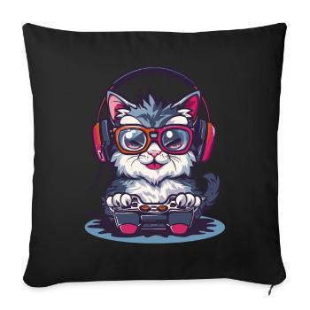 Persian video game - Sofa pillowcase 17,3'' x 17,3'' (45 x 45 cm) - black - Front