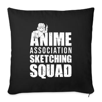 Anime Manga Anime Fille - Housse de coussin décorative 45 x 45 cm - noir - Devant