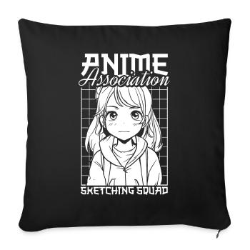 Anime Manga Anime Fille - Housse de coussin décorative 45 x 45 cm - noir - Devant
