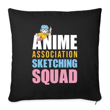 Anime Manga Anime Fille - Housse de coussin décorative 45 x 45 cm - noir - Devant
