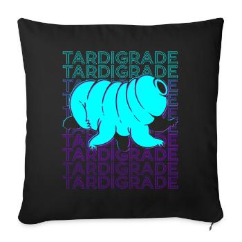 Tardigrade Water Bear Microbiology Retro - Sofa pillowcase 17,3'' x 17,3'' (45 x 45 cm) - black - Front