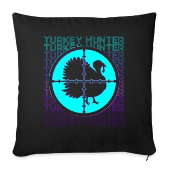 Chasseur de dinde Chasse à la dinde rétro - Housse de coussin décorative 45 x 45 cm - noir - Devant