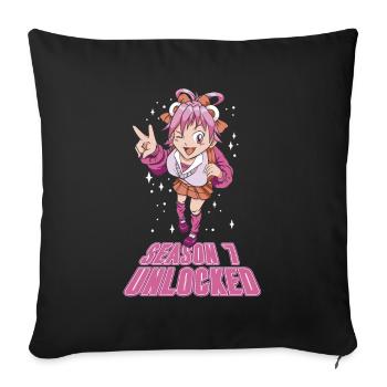 Anime Manga Anime Birthday Girl - Sofa pillowcase 17,3'' x 17,3'' (45 x 45 cm) - black - Front