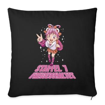Anime Manga Anime Birthday Girl - Sofa pillowcase 17,3'' x 17,3'' (45 x 45 cm) - black - Front