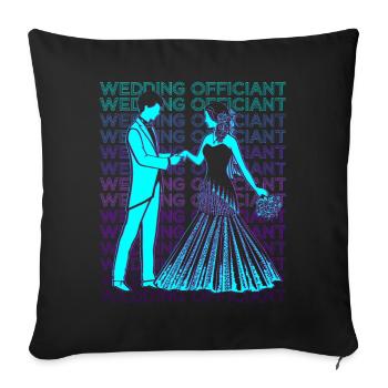 Célébrant de mariage Pasteur Hochzeit Ordained Ministe - Housse de coussin décorative 45 x 45 cm - noir - Devant