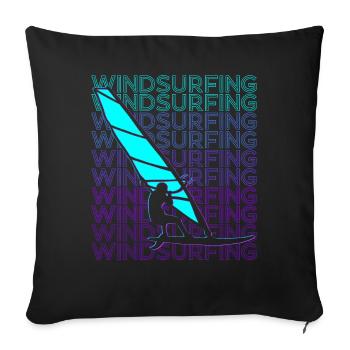 Windsurfing Windsurfer Windsurfing Retro - Sofa pillowcase 17,3'' x 17,3'' (45 x 45 cm) - black - Front