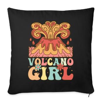 Volcano Girl Lava Geologist - Sofa pillowcase 17,3'' x 17,3'' (45 x 45 cm) - black - Front