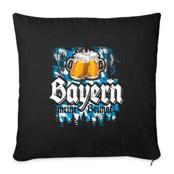 Servus - Gruß aus Bayern - meine Heimat - Sofakissenbezug 45 x 45 cm - Schwarz - Vorne
