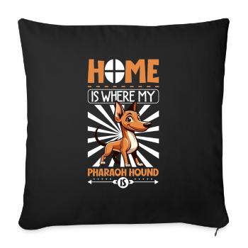 Home - Pharaoh Dog - Sofa pillowcase 17,3'' x 17,3'' (45 x 45 cm) - black - Front