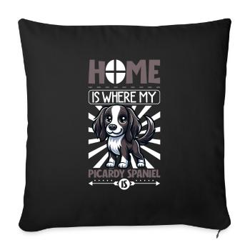 Accueil - Epagneul Picard - Housse de coussin décorative 45 x 45 cm - noir - Devant