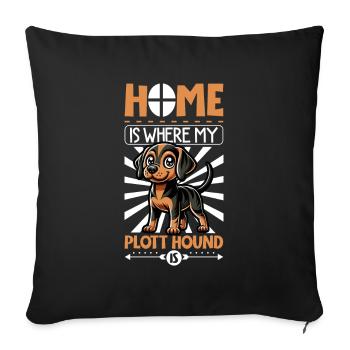 Zuhause - Plott Hound - Sofakissenbezug 45 x 45 cm - Schwarz - Vorne