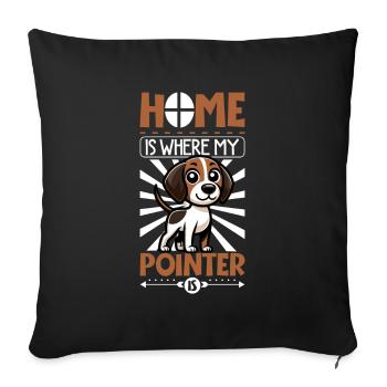 Accueil - Pointeur français - Housse de coussin décorative 45 x 45 cm - noir - Devant