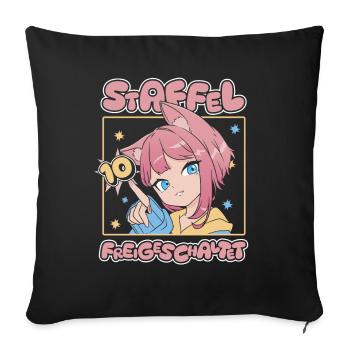 Anime Manga Anime Birthday Girl - Sofa pillowcase 17,3'' x 17,3'' (45 x 45 cm) - black - Front