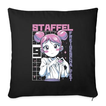 Anime Manga Anime Birthday Girl - Sofa pillowcase 17,3'' x 17,3'' (45 x 45 cm) - black - Front