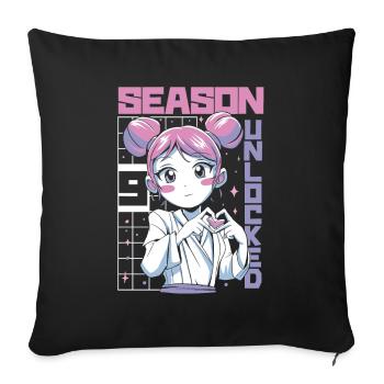 Anime Manga Anime Birthday Girl - Sofa pillowcase 17,3'' x 17,3'' (45 x 45 cm) - black - Front