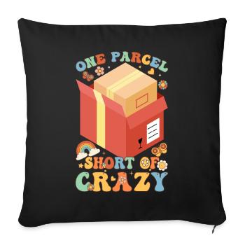 Postal workers Postal workers with a package ku - Sofa pillowcase 17,3'' x 17,3'' (45 x 45 cm) - black - Front