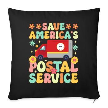 Rettet Amerikas Postdienst Postangestellter Postbo - Sofakissenbezug 45 x 45 cm - Schwarz - Vorne