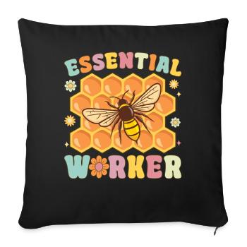 Indispensable Worker Funny Beekeeper Beekeeping - Sofa pillowcase 17,3'' x 17,3'' (45 x 45 cm) - black - Front