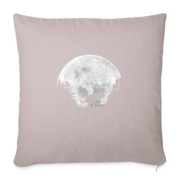 Vollmond - Nacht - Hund kackt - Silhouette - Sofakissenbezug 45 x 45 cm - helles Taupe - Vorne